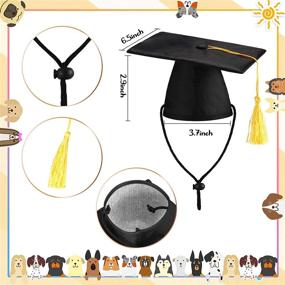 img 2 attached to Pet Graduation Caps & Neck Ties Set - Adjustable Hats & Collars for Dogs and Cats - Photography Props, Grade Outfits - Ideal for Pets Graduation Party Dress Up