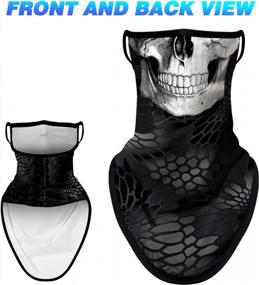 img 2 attached to Venswell Skull Print 3D Neck Gaiter Bandana Face Mask With Ear Loops - Ideal For Motorcycle, Cycling, Running, Hiking, And More