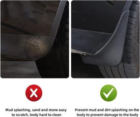 img 2 attached to 🚗 2021 Tesla Model Y Mud Flaps Splash Guards - Drill-Free Fender Mud Guard Accessories (4PC Compatible)