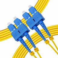 волоконно-оптический соединительный кабель newyork cables™ 5m os2 sc-sc | 9/125 одномодовый дуплексный соединительный шнур corning | высокоскоростной сетевой кабель smf 16,4 фута (желтый) логотип
