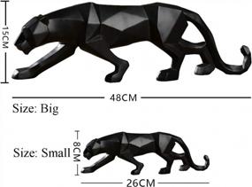 img 3 attached to Экзотическое произведение искусства: скульптура пантеры ручной работы для современного домашнего декора от FJWYSANGU