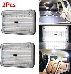 img 4 attached to 🚗 2-Pack 12V 36-LED Auto Car Truck Van Dome Ceiling Interior Light Lamp White w/ On/Off Switch for Cars Vans Camper Vans & Taxis