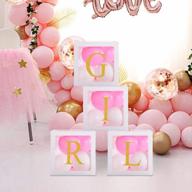 adorable baby shower balloon box decorations with gender reveal letters for girl first birthday party! logo