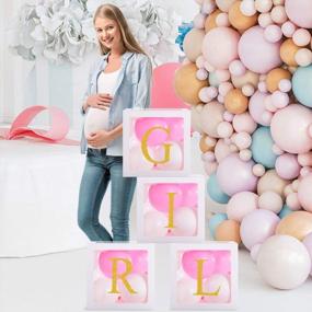 img 3 attached to Очаровательные украшения из воздушных шаров для детского душа с буквами, раскрывающими пол, для первого дня рождения девочки!