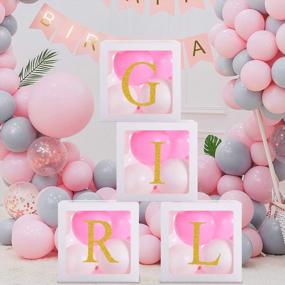 img 1 attached to Очаровательные украшения из воздушных шаров для детского душа с буквами, раскрывающими пол, для первого дня рождения девочки!