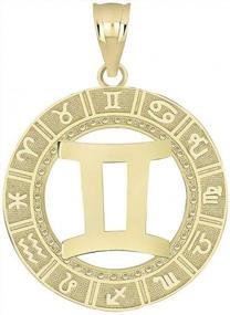 img 1 attached to Stylish 14K Yellow Gold Pendant Featuring Your Zodiac Sign Symbol And Constellation