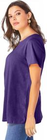 img 1 attached to Plus Size Women'S Swing Tee: Ultimate Comfort With Keyhole Back And Short Sleeves By Roamans