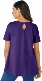img 2 attached to Plus Size Women'S Swing Tee: Ultimate Comfort With Keyhole Back And Short Sleeves By Roamans