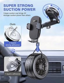 img 1 attached to 📱 Ruiwwo Car Phone Mount Holder – Dashboard & Windshield [Strong Suction] – Universal Compatible with iPhone 13 Pro Max/12/11/XS/8 & More