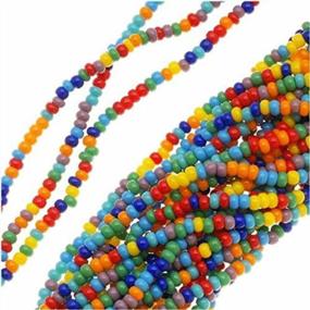 img 1 attached to Jablonex Czech Seed Beads Mix, Size 11/0, Rainbow Opaque Multi, 1 Hank Per 4000 Beads