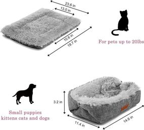 img 2 attached to 😺 HDLKRR Self-Warming Cat and Small Dog Bed: Ultra-Cosy Thermal Mat for Indoor and Outdoor Pets, Calming Crate Cushion Included - 23.6x19.7inch