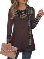 👚 furnex women's long sleeve cowl neck tunic: casual pullover sweatshirt for effortless style and comfort logo