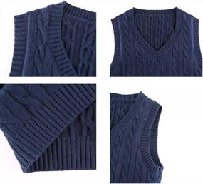 img 1 attached to Women'S Preppy V Neck Knit Sweater Vest Solid Sleeveless Tank Top Vintage E-Girl Crop Top