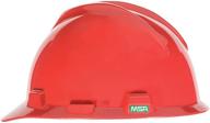 stay safe and protected with msa super-v type 2 hard hat - polyethylene shell, superior impact protection, 1-touch suspension, self-adjusting straps, standard size, and red color logo