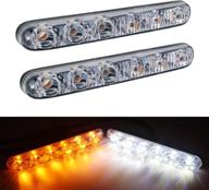 yijinsheng auto 2pcs 6 led high power daytime running turn lights driving lamp universal kit car fog light (white to yellow) логотип