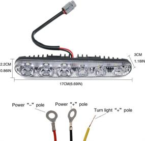 img 1 attached to YIJINSHENG Auto 2PCS 6 LED High Power Daytime Running Turn Lights Driving Lamp Universal Kit Car Fog Light (White to Yellow)