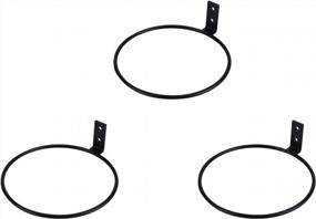 img 4 attached to Stylish And Sturdy: TQVAI 6" Metal Planter Hangers - 3 Pack Wall-Mounted Flower Pot Holder Rings In Black