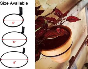 img 3 attached to Stylish And Sturdy: TQVAI 6" Metal Planter Hangers - 3 Pack Wall-Mounted Flower Pot Holder Rings In Black