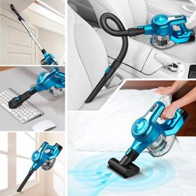 img 1 attached to 25Kpa 300W INSE Cordless Vacuum Cleaner: 45Min Runtime, 10-In-1 Stick Vac For Carpet Hard Floor Pet Hair - S6T Blue
