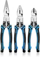 get the job done right: industrial compound action 3pcs pliers set with wire stripper and crimper function by newacalox logo