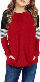 img 2 attached to SELINK Casual Sleeve Striped Pockets Girls' Clothing in Tops, Tees & Blouses