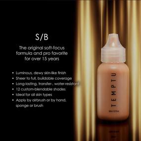 img 1 attached to TEMPTU S/B Silicone-Based Airbrush Foundation: Professional Long-Wear Liquid Makeup, Sheer To Full Coverage For A Hydrated, Healthy-Looking Glow & Luminous, Dewy Finish On All Skin Types, 12 Shades