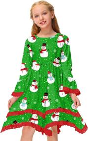 img 4 attached to 🎄 BesserBay Snowman Holiday Christmas Dresses for Girls' Clothing