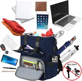 img 3 attached to 🎒 15.6 Inch Laptop Backpack for School, Work, and Travel - Stylish Water Repellent Computer Bag with USB Port, RFID Protection, Anti-theft Design - Perfect for Men, Women, Doctors, Teachers, and Nurses