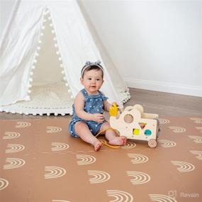 img 2 attached to 🌈 Childlike Behavior Large Baby Play Mat - Non-Toxic Foam Play Mat with Interlocking Floor Tiles 72x48 Inches - Baby Floor Mat for Infants, Toddlers, and Kids (X-Large, Rainbows)
