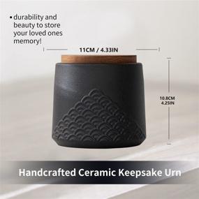 img 3 attached to 🏺 Decorative Ceramic Small Urn for Human Ashes - Black Small Adult Memorial Keepsake Urn for Funeral Cremation - Qty 1