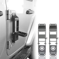 🚪 hooke road metal folding door pedal set with star sign compatible with jeep wrangler jl & jeep gladiator jt 2018-2022 (2-pack) logo