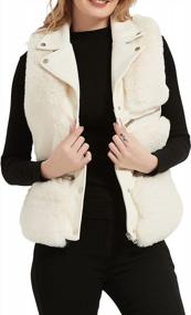img 1 attached to Women'S Bellivera Faux Fur Vest: Winter Lapel Sleeveless Waistcoat Short Sherpa Jacket