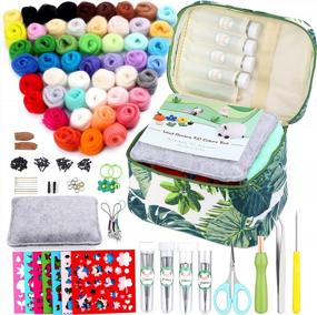 img 4 attached to Create Beautiful Felted Animals With Our Needle Felting Starter Kit Including 50 Color Wool Roving Set And Felting Tools In An Exquisite Green Storage Bag
