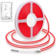 alitove 12v dc red led strip rope light 16.4ft 5m 600 leds водонепроницаемый для бара спальня игровая комната ночной клуб декор стен diy неоновые вывески с аксессуарами diy - без адаптера питания и контроллера логотип