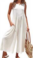 comfortable and chic: women's chiffon sleeveless jumpsuits with pockets logo