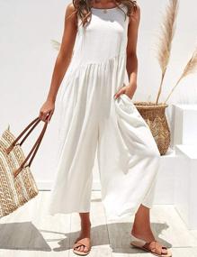 img 3 attached to Comfortable And Chic: Women'S Chiffon Sleeveless Jumpsuits With Pockets