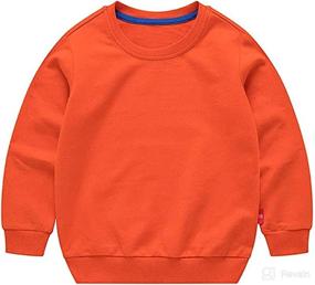 img 3 attached to 👕 HAXICO Unisex Kids Solid Cotton Thin Crewneck Sweatshirt T-Shirt - Toddler Baby Long Sleeve Tops Blouse