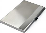 stylish and compact stainless steel business card holder - holds 18 cards in your pocket логотип
