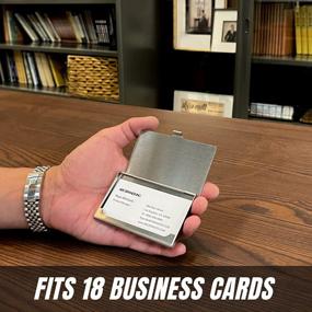 img 1 attached to Stylish And Compact Stainless Steel Business Card Holder - Holds 18 Cards In Your Pocket