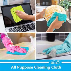 img 1 attached to 🧽 HOMEXCEL Microfiber Cleaning Cloths - All-Purpose Kitchen Towels, Reusable & Highly Absorbent, Lint-Free Cleaning Rags Dish Cloth for Household, Car, Window, Glass - 6 Pack (14"x16")