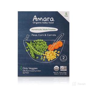 img 4 attached to 🍼 Organic Baby Food Pouches for Stage 2 Infants: Peas, Corn & Carrots