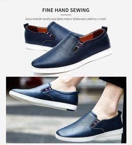 img 1 attached to Men'S Genuine Leather Loafer Shoes Slip On | Soft Walking & Driving Comfort