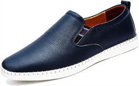 img 4 attached to Men'S Genuine Leather Loafer Shoes Slip On | Soft Walking & Driving Comfort