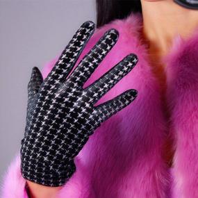 img 3 attached to Оставайтесь в тепле и моде с бархатными эластичными вечерними перчатками DooWay для женщин