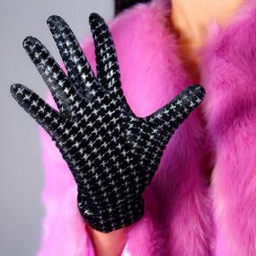 img 2 attached to Оставайтесь в тепле и моде с бархатными эластичными вечерними перчатками DooWay для женщин