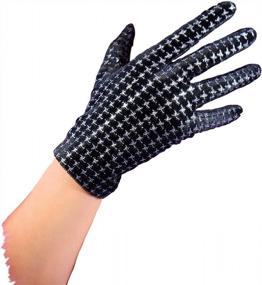 img 4 attached to Оставайтесь в тепле и моде с бархатными эластичными вечерними перчатками DooWay для женщин