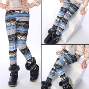 img 3 attached to 🌟 BOOPH Winter Fleece Leggings for Girls - Bohemian Clothing via Leggings