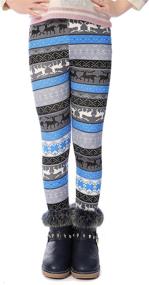 img 4 attached to 🌟 BOOPH Winter Fleece Leggings for Girls - Bohemian Clothing via Leggings