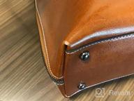 img 1 attached to Vintage Ladies Leather Briefcase For Business - Slim Shoulder Bag For 15.6 Inch Laptop By CLUCI review by Josh Schweitzer