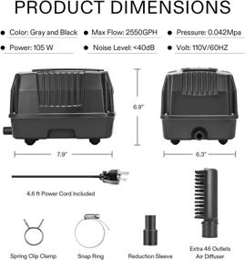 img 2 attached to 🐠 VIVOSUN 25W Linear Fish Tank Air Pump: Powerfully Efficient for Aquariums, Ponds, Hydroponics, and More